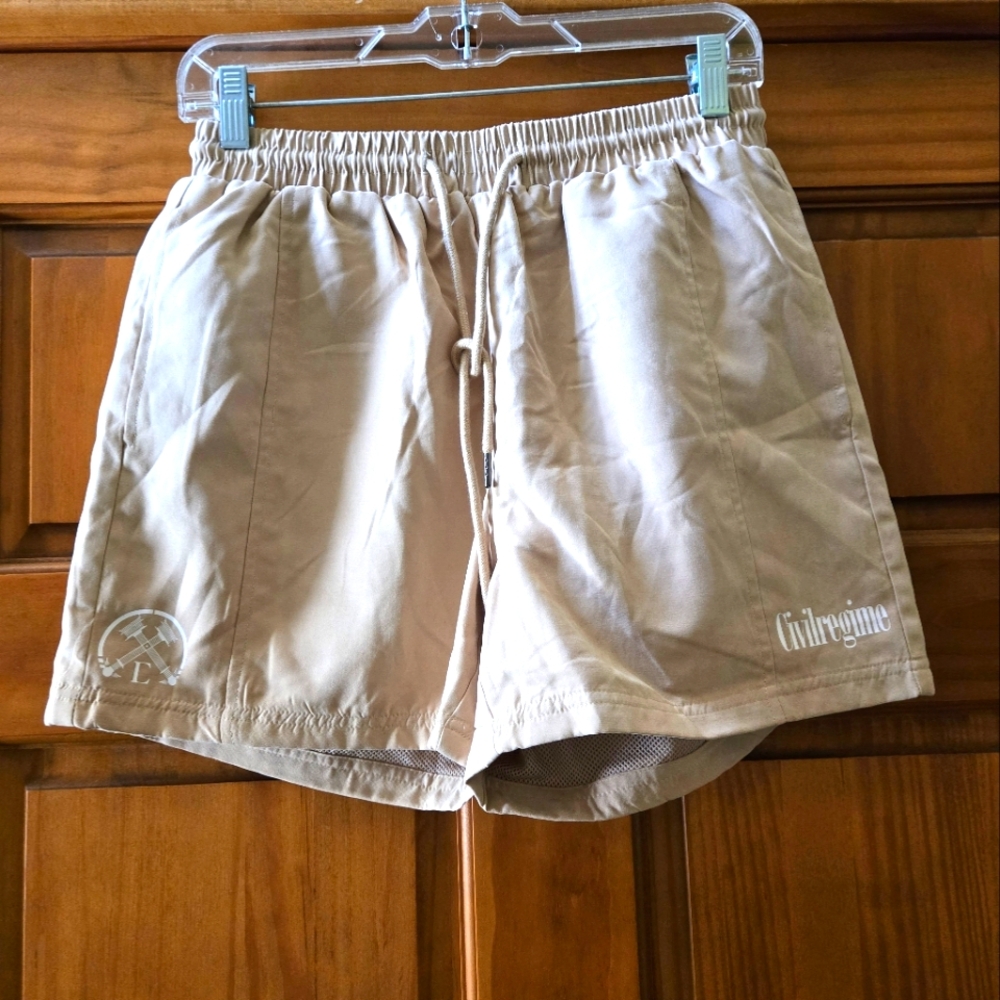 CIVILREGIME Tan Athletic Shorts Size Small